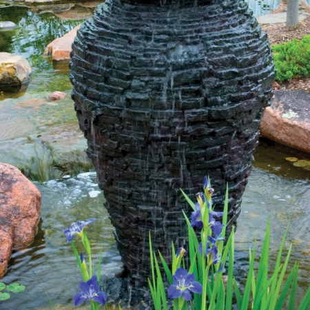 Large Stacked Slate Urn