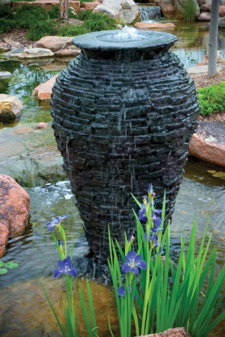 Large Stacked Slate Urn