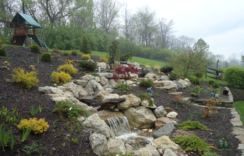 Large Water Feature Installation: Enhancing Spacious Cincinnati Landscapes, Waterfall Installation