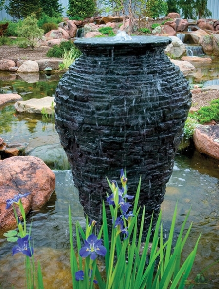 Small Stacked Slate Urn