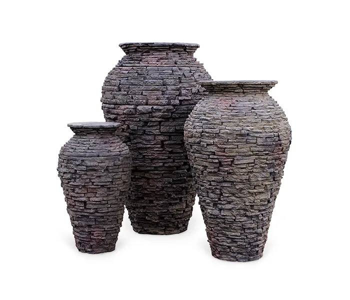 Medium Stacked Slate Urn - Image 2