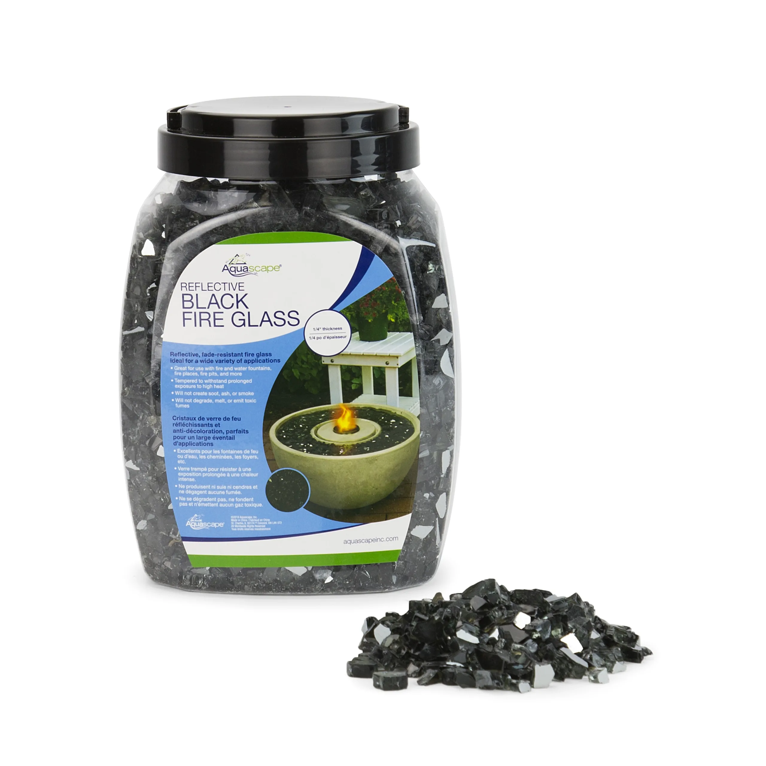 Aquascape 1/4" Reflective Black Fire Glass