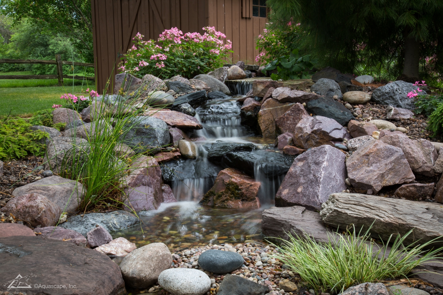 building backyard waterfall