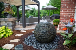 Aquascape Stacked Slate Sphere Fountain Kit – 32″ DIA