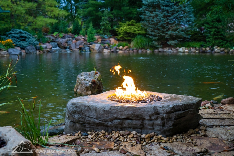 Faux Stone Fire Pit Aquascapes Propane fire system