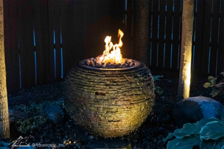 Fire and Water Stacked Slate Sphere - Medium - Image 2