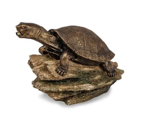 Single Turtle on Log Water Spitter