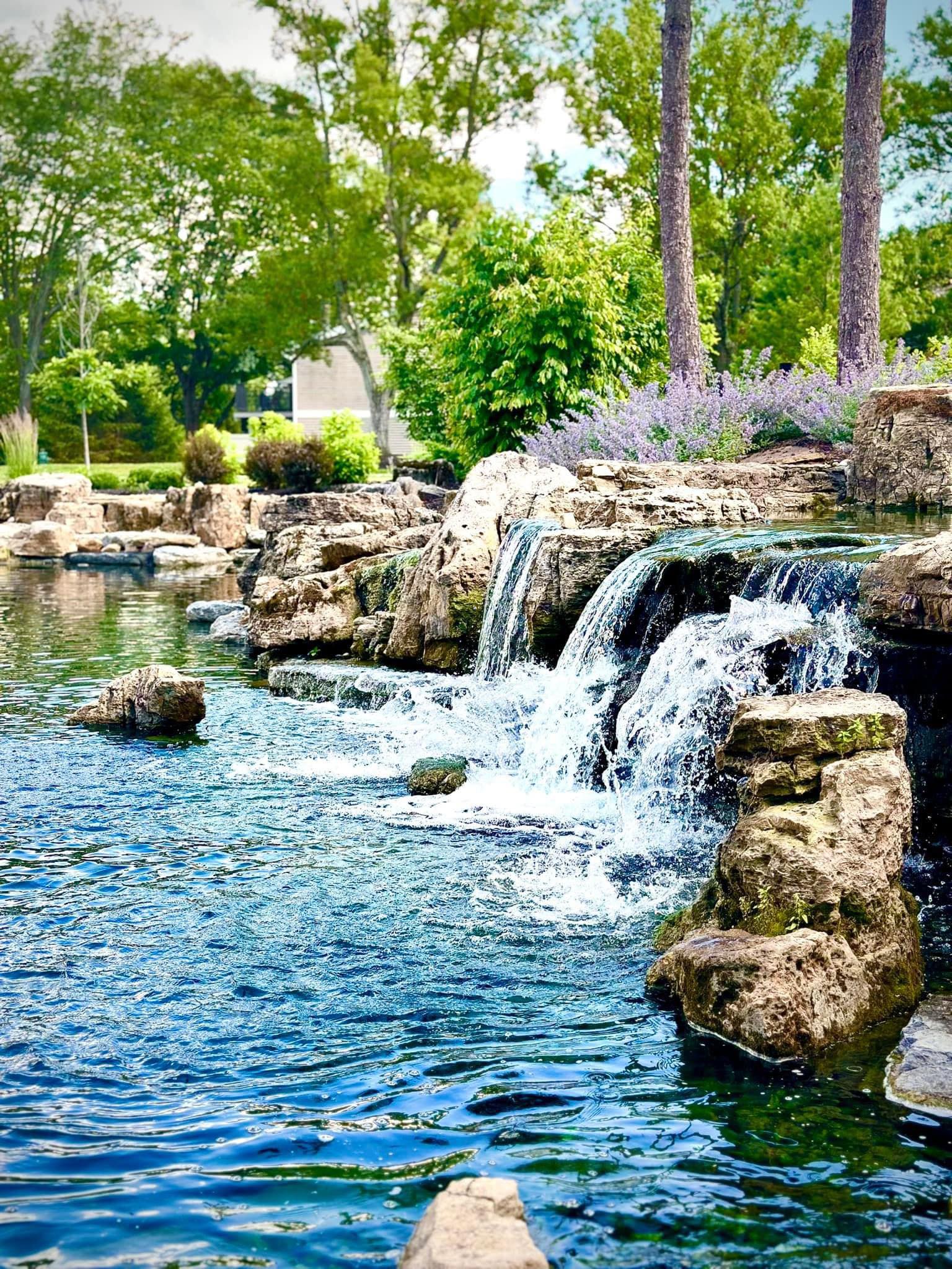 large custom water features installation, meyer aquascapes