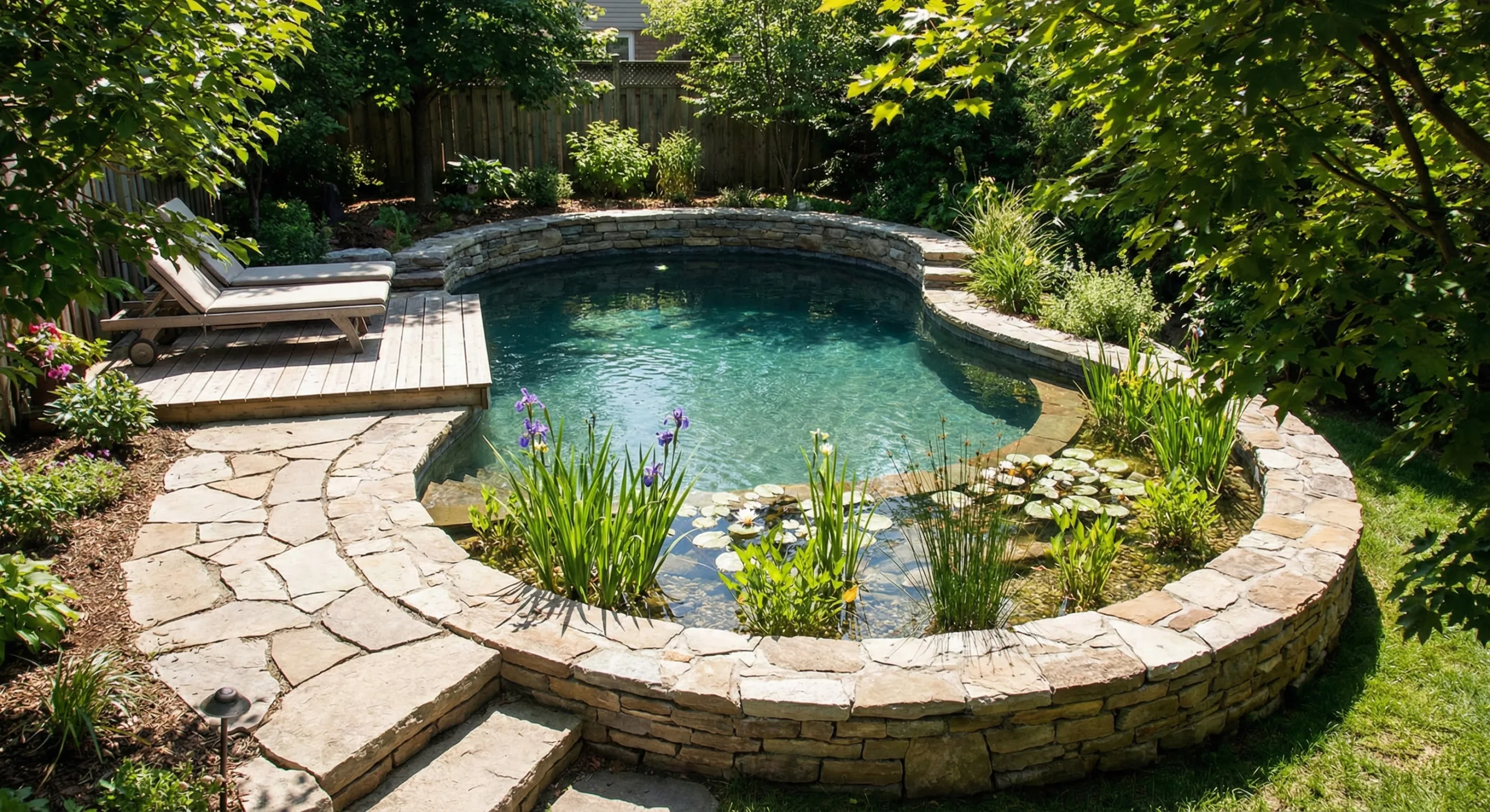 small natural pool, meyer aquascapes, cincinnati, water feature installation