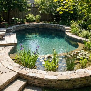 small natural pool, meyer aquascapes, cincinnati, water feature installation